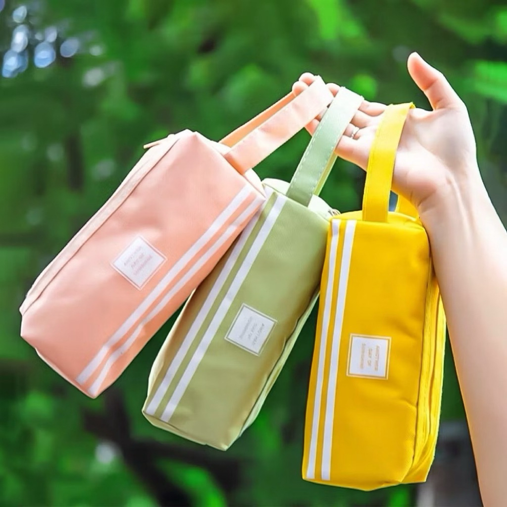 

Kotak Pensil Dan Stationery Dual Zipper / Tempat Alat Tulis Perlengkapan Sekolah 2 Sisi / Kotak Pensil 2 Pouch