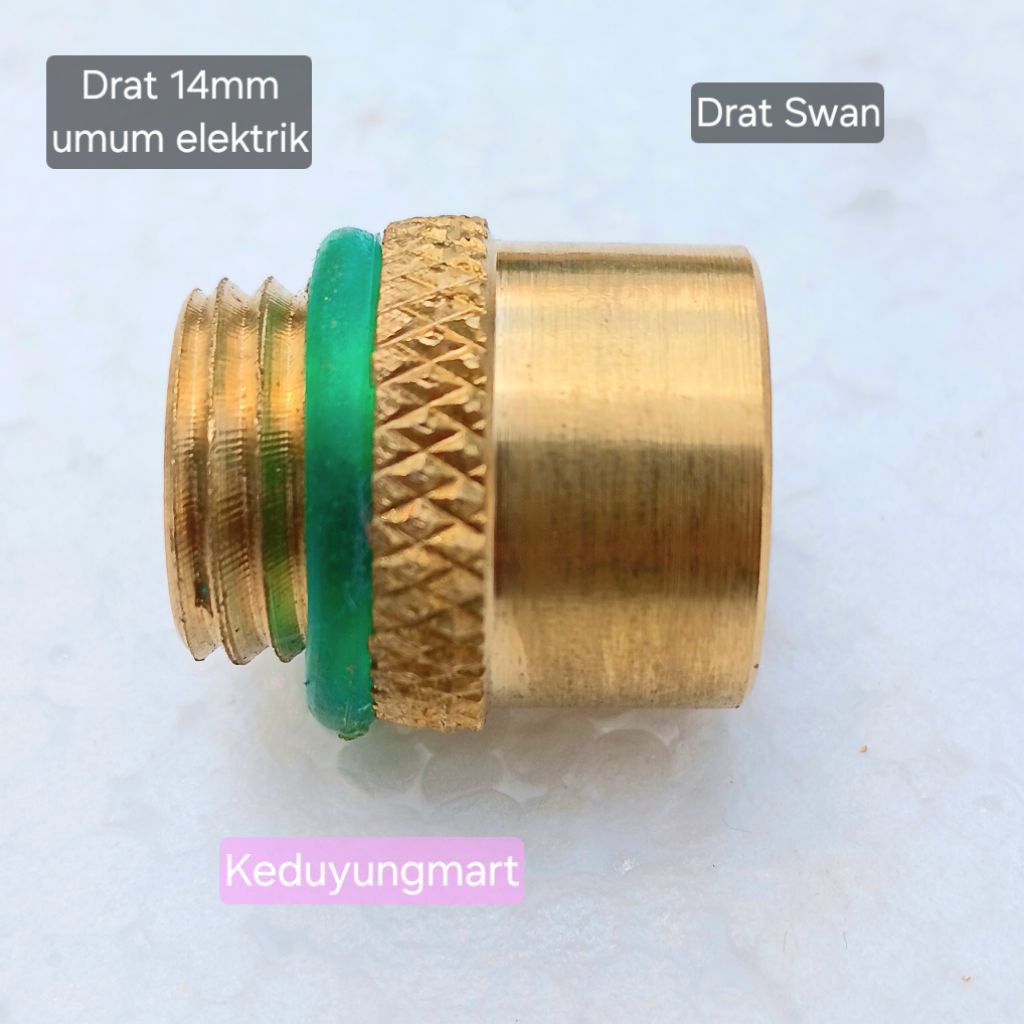 konektor sprayer dari drat Swan ke elektrik 14 mm sambungan