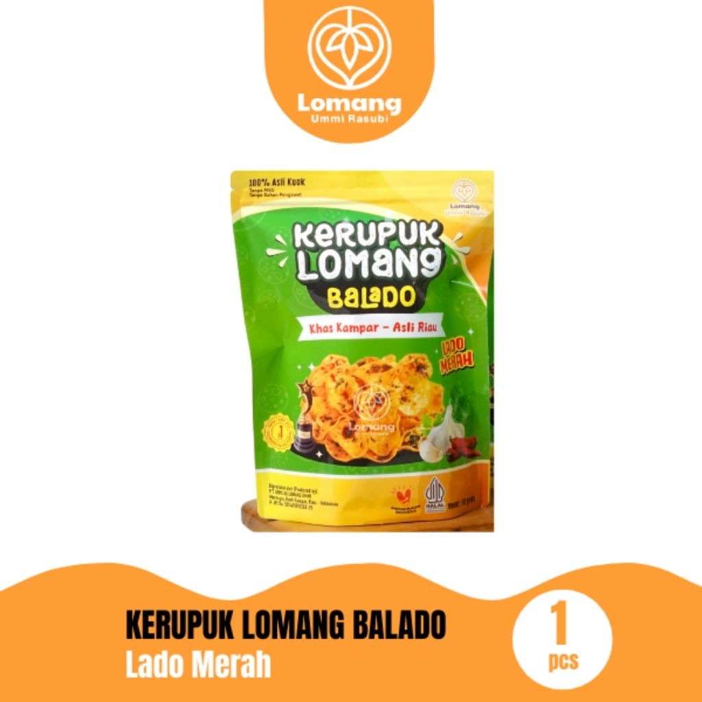 

Kerupuk Lomang Lado Merah 65g - LOMANG UMMI RASUBI