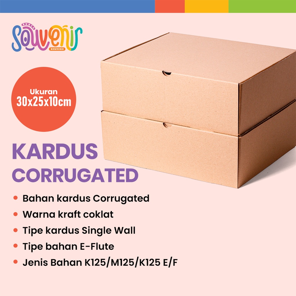 

Kardus Corrugated 30x25x10 CM | Die Cut | Kotak Karton | Box Packing Souvenir Pizza