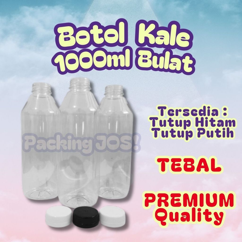 [INSTAN] Botol Kale 1 Liter / Botol Plastik 1000ml / Kemasan Botol Kopi Jus Susu