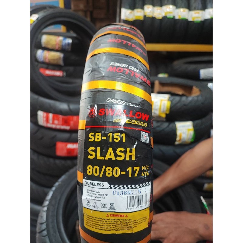 [READY COD] BAN SWALLOW 80/80-17 SLASH SOFT COMPOUND TUBELESS Ban Motor REVO, SUPRA, JUPITER, SUPER 