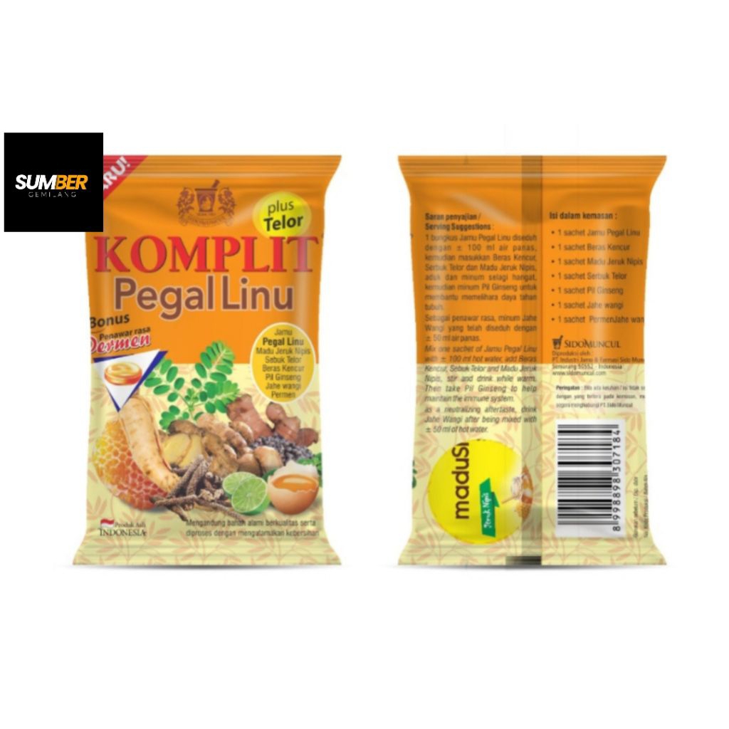 

jamu pegel linu komplit plus telur Sido muncul 1 pack 10 sachet