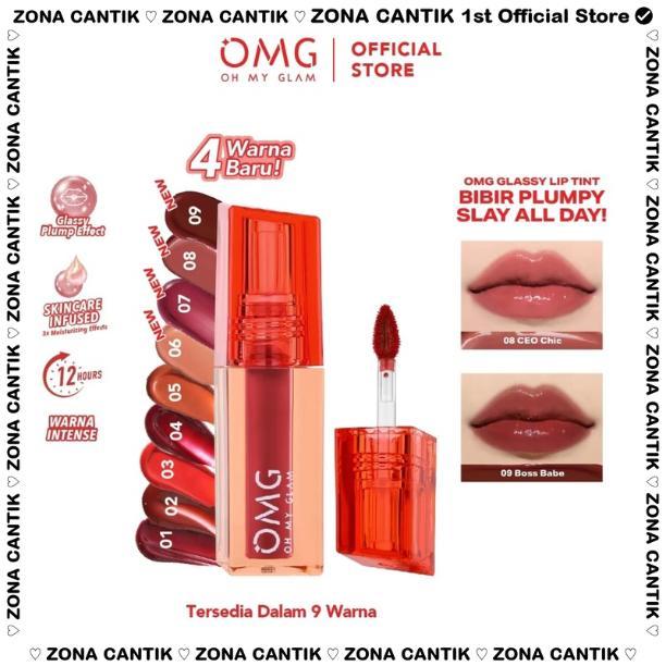 OMG OH MY GLAM Glassy Lip Tint 2g - Lip Tint Warna Intense Tahan 12 Jam LIPTINT OMG
