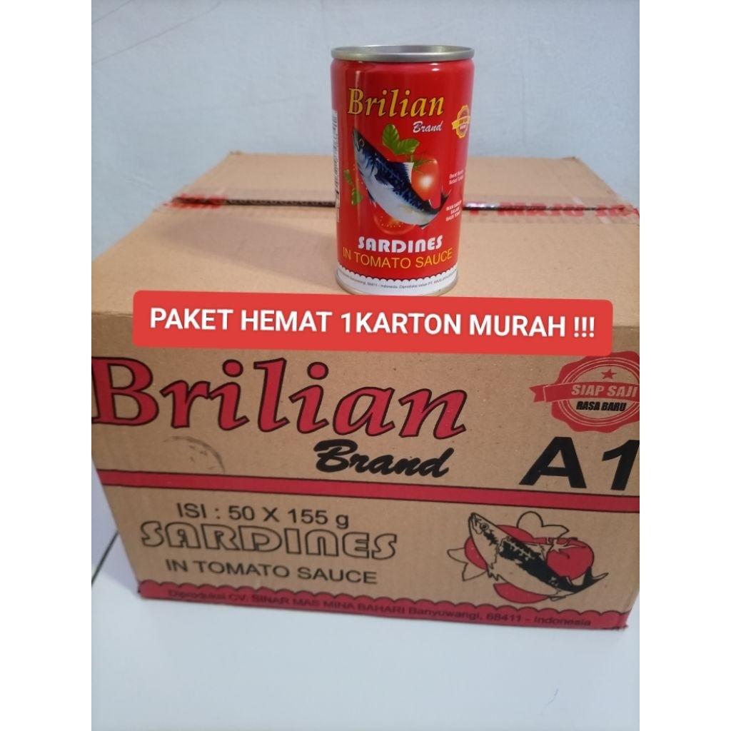 

Sarden Brilian 155gr Paket Hemat 1Dus isi 50kaleng