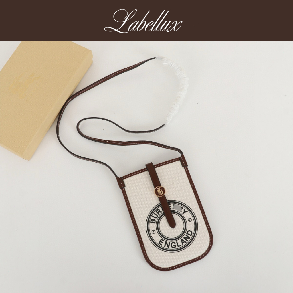 Tas Selempang Mini Wanita Pria Bahan Kanvas Kombinasi Kulit Desain Elegan Muat HP Praktis untuk Musi