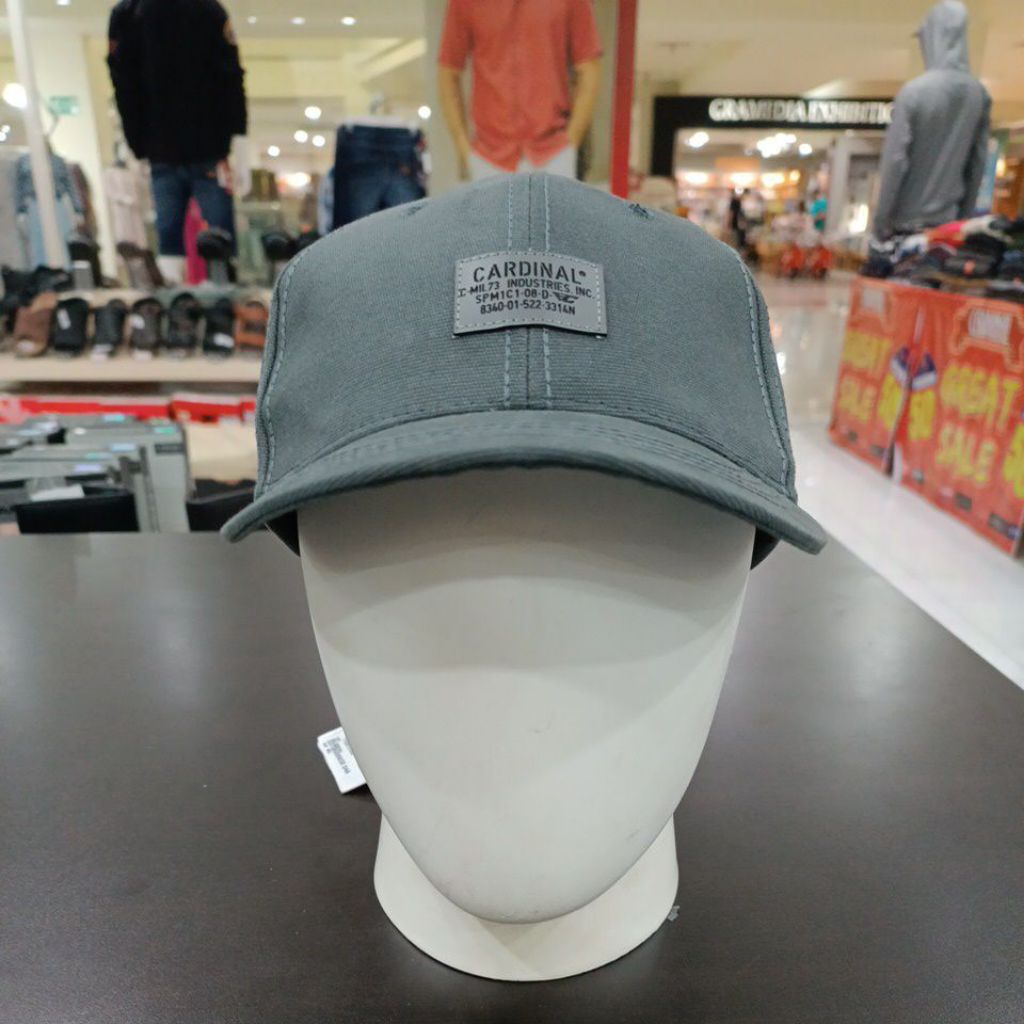 TOPI PRIA CARDINAL CASUAL, WARNA ABU ORIGINAL, 100%KATUN/58141608