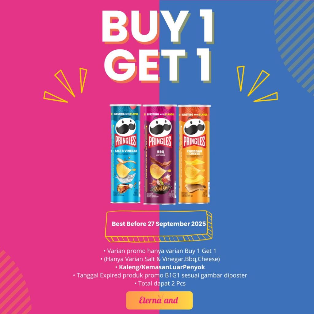 

Pringles Potato Chips Snacks Impor USA - Snack Kentang Aneka Rasa