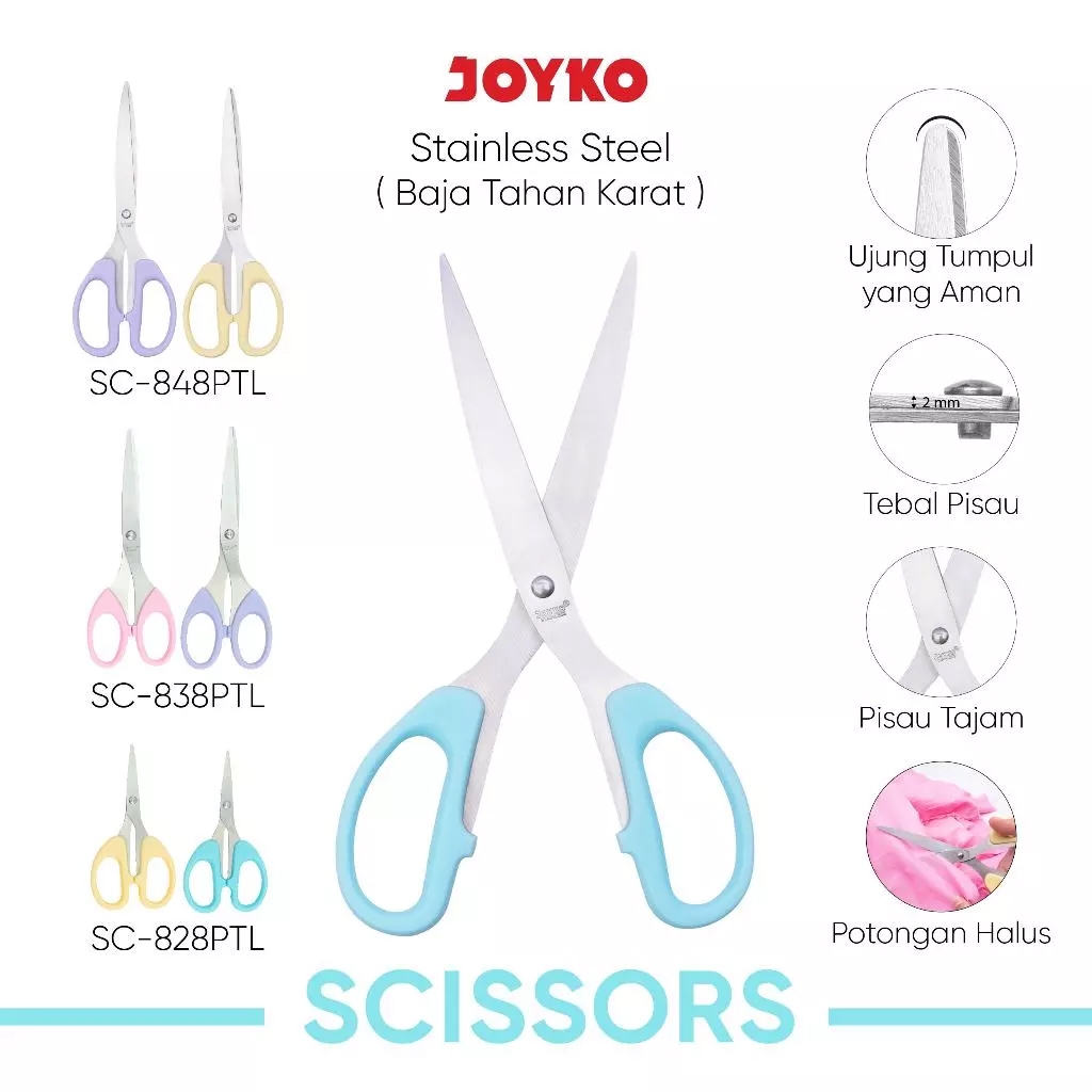 

JOYKO Gunting Scissors Stainless Steel SC - 828~848PTL