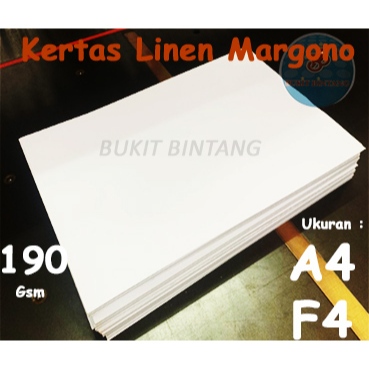 

Kertas Linen Margono Putih 190 Grs Ukuran A4 dan F4 , Isi 110 Lembar