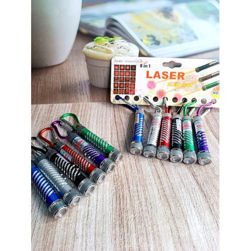 Mainan Laser Pointer 6 Gambar / Senter Mini / Mainan Gantungan Lampu Motif Polos/  Ulir / Gambar