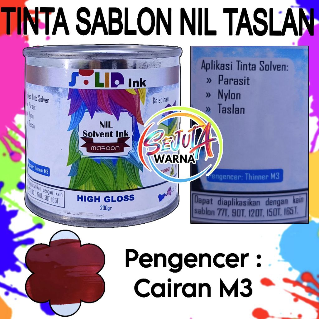 

TINTA SABLON PAYUNG NIL MAROON TASLAN PARASUT 200GR