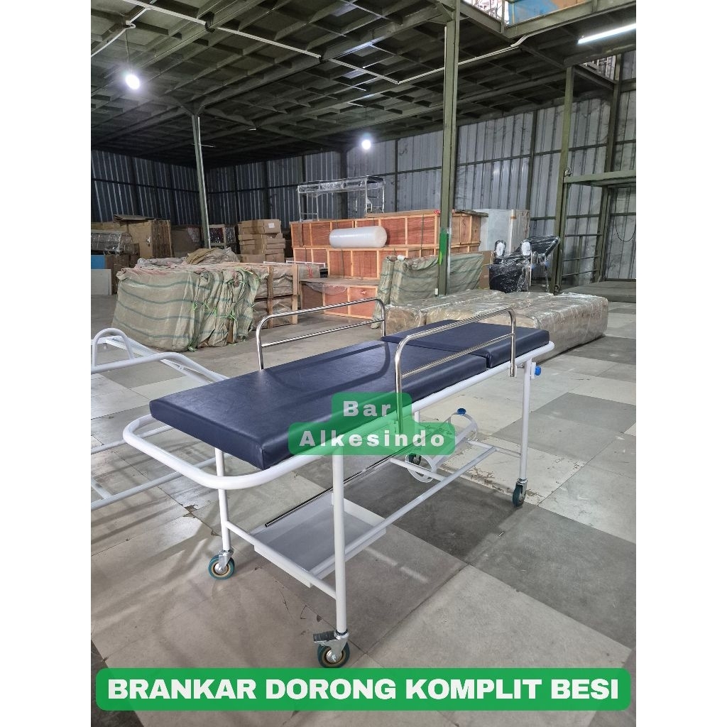 Brankar IGD Dorong Besi Komplit | Brankar Dorong IGD UGD Stainless | Brankar Komplit Besi | Brankar 