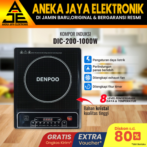 KOMPOR INDUKSI LISTRIK DENPOO LOW WATT -DIC 200-1000