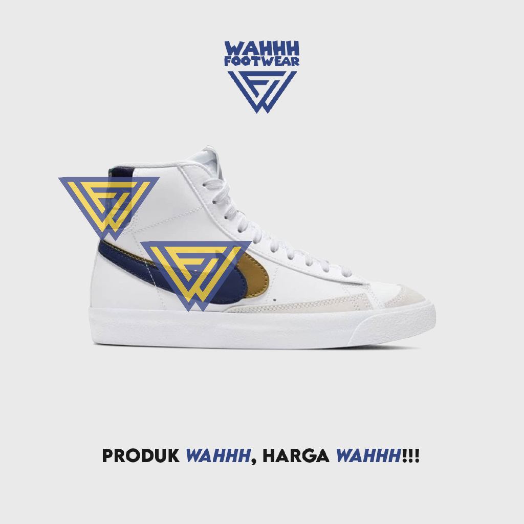 NK Blazer Mid '77 SE Gs - Double Swoosh White Blue Void