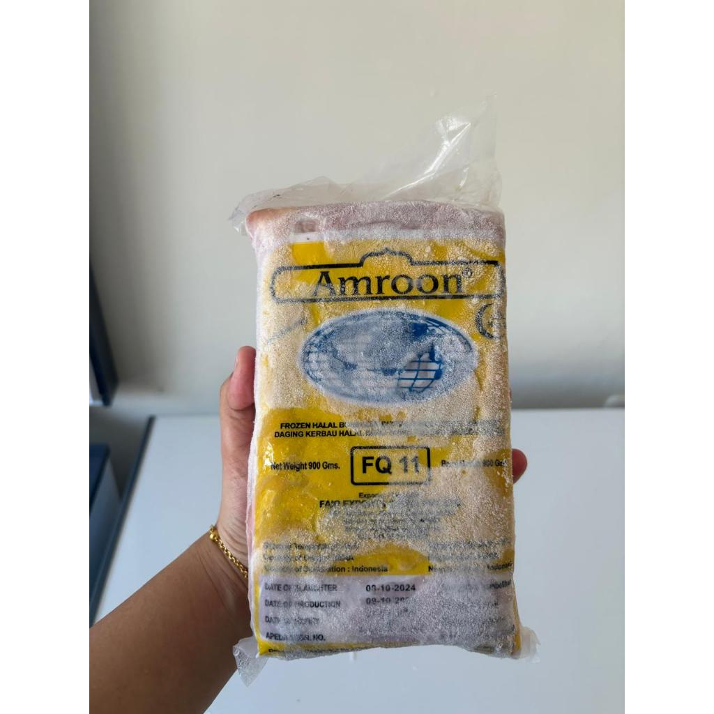 

DAGING KERBAU BRAND AMROON SOP/SOTO/CINCANG 900 gr KEMASAN