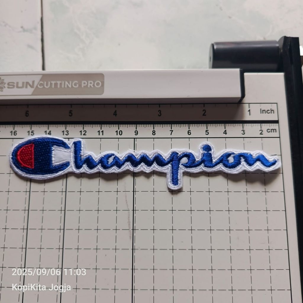 emblem patch bordir champion panjang
