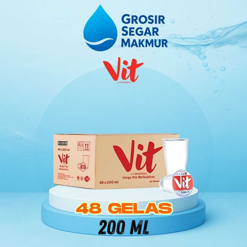 

Air Mineral Segar VIT 200 ml gelas ( 1 dus 48 gelas ) Air