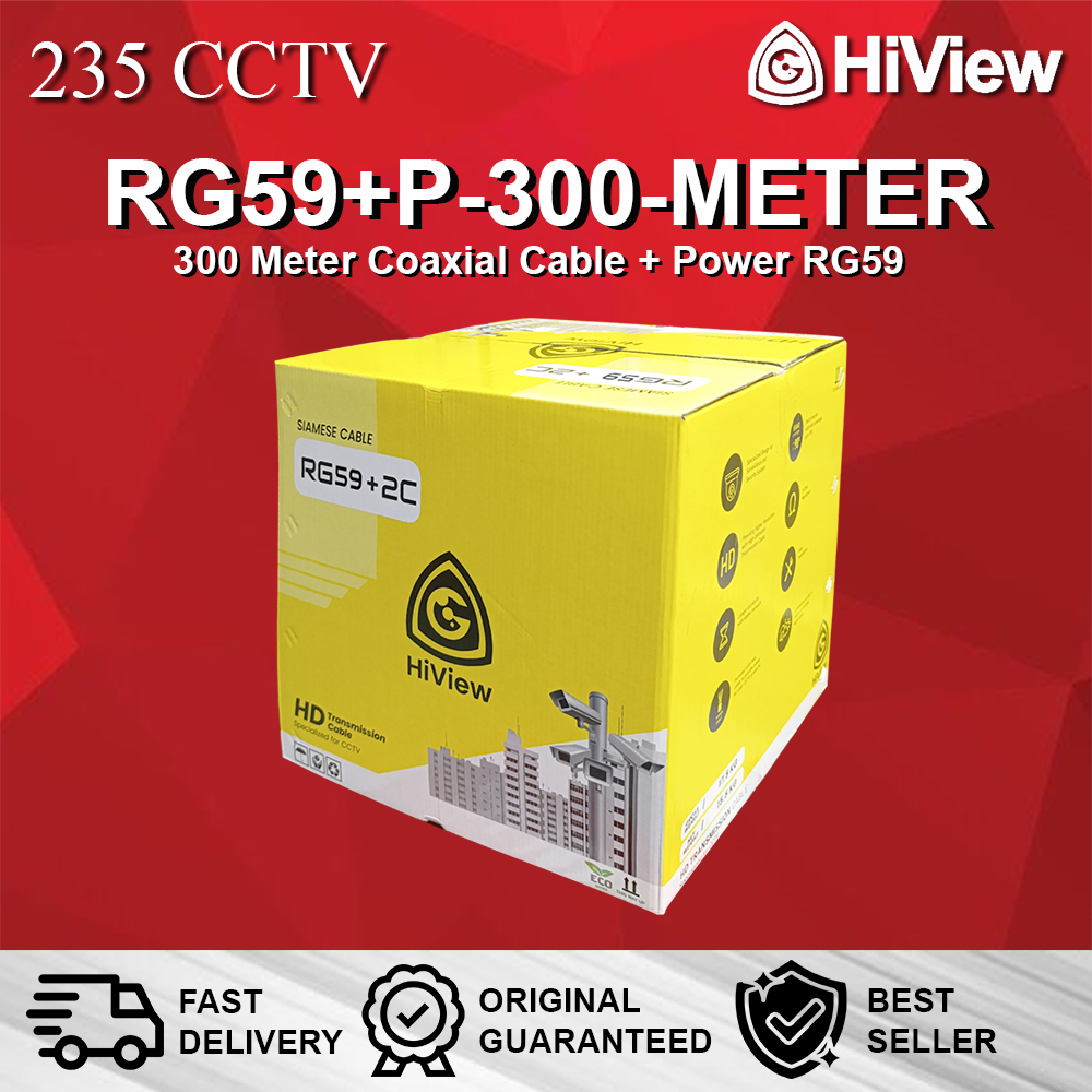 HIVIEW Kabel RG59+P-300-METER 300 Meter Coaxial Cable + Power RG59