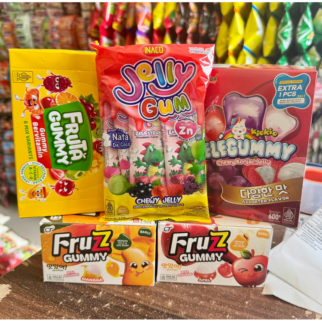 

Inaco Jelly Gum / Fruta gummy / Fruzz Gummy / kiokio Jelegum ECER per box