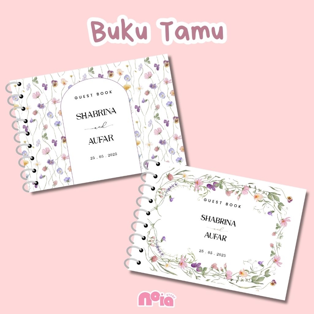 

Buku Tamu Softcover Custom Nama Aesthetic 1 Buku isi 300 Nama