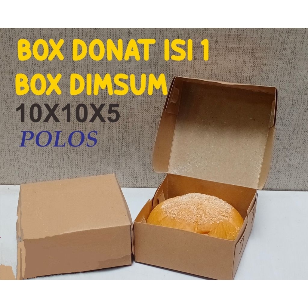 

BOX KRAFT 10X10X4CM BOX BOMBOLONI BOX DONAT 1 1PACK ISI 10PCS