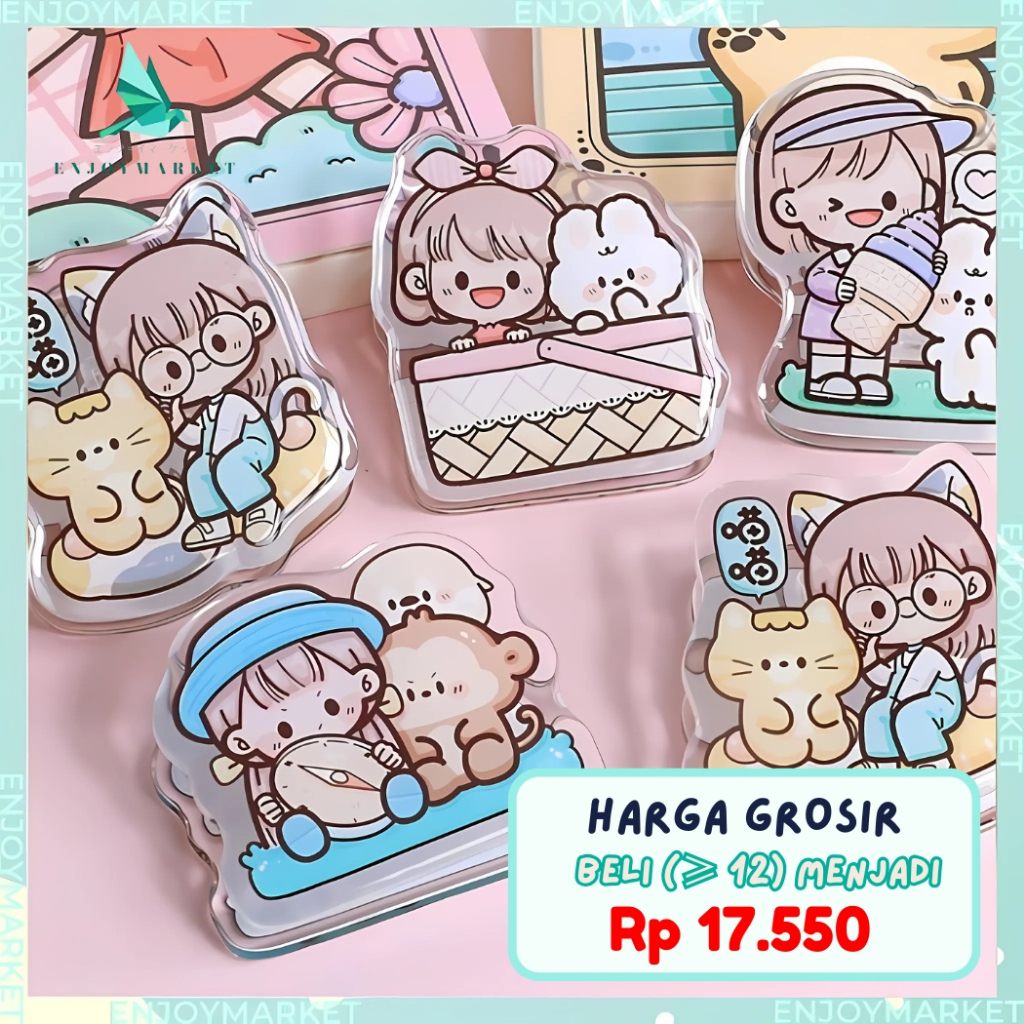 

Klip Buku Aesthetic Klip Kertas Jepitan Buku Aklirik Motif Dodojam Girl Premium Klip TLD84