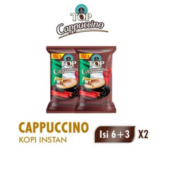 

Top Coffee Kopi Instan Cappucino Pack 25 gr isi 6 +3 pcs x2
