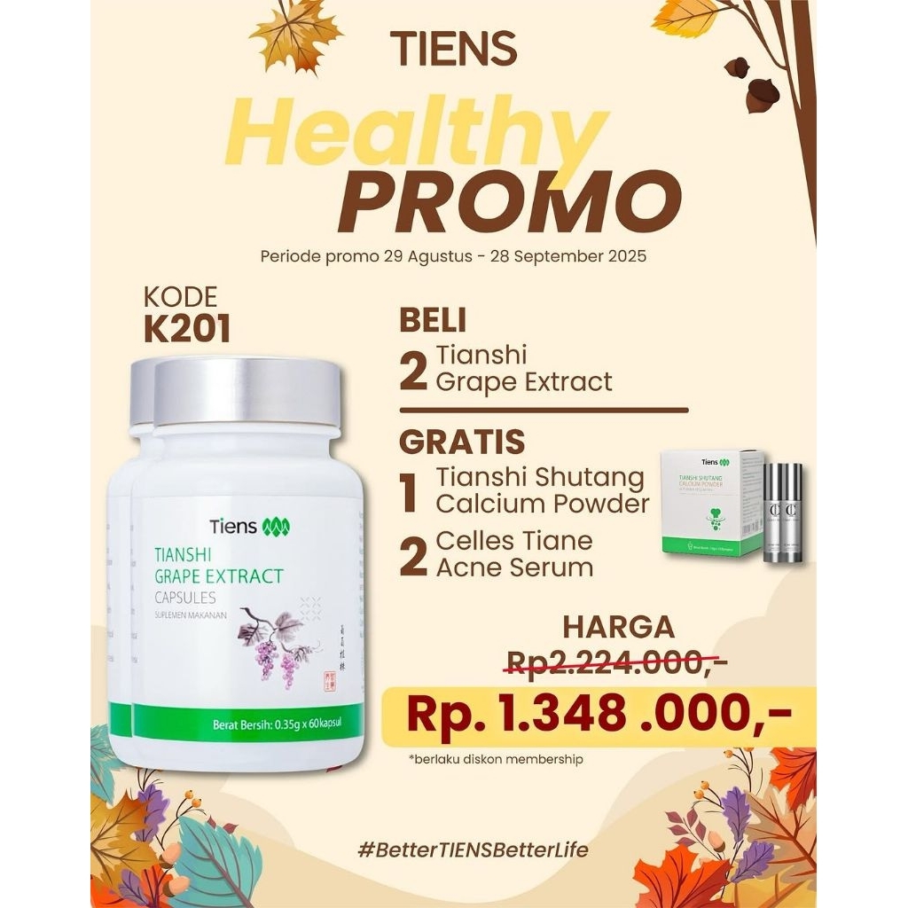 Beli 2 Botol Grape Gratis 1 Box Susu Labu China + 2 Serum Acne Obat Jantung Koroner/ Obat Vertigo/Ob