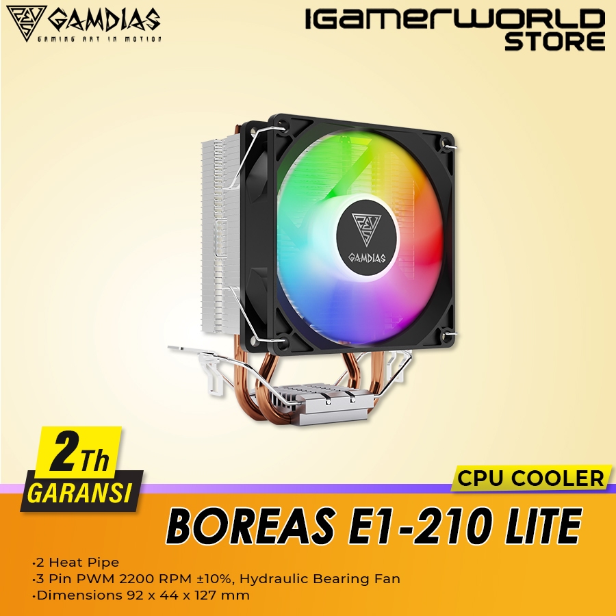 Gamdias Boreas E1 210 Lite CPU Cooler 2 Heat Pipe CPU Cooler