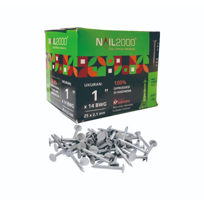 Paku GRC NAIL 2000 / Paku Gypsum / Paku Triplek / Paku Kalsiboard 1 ONS 100 GRAM