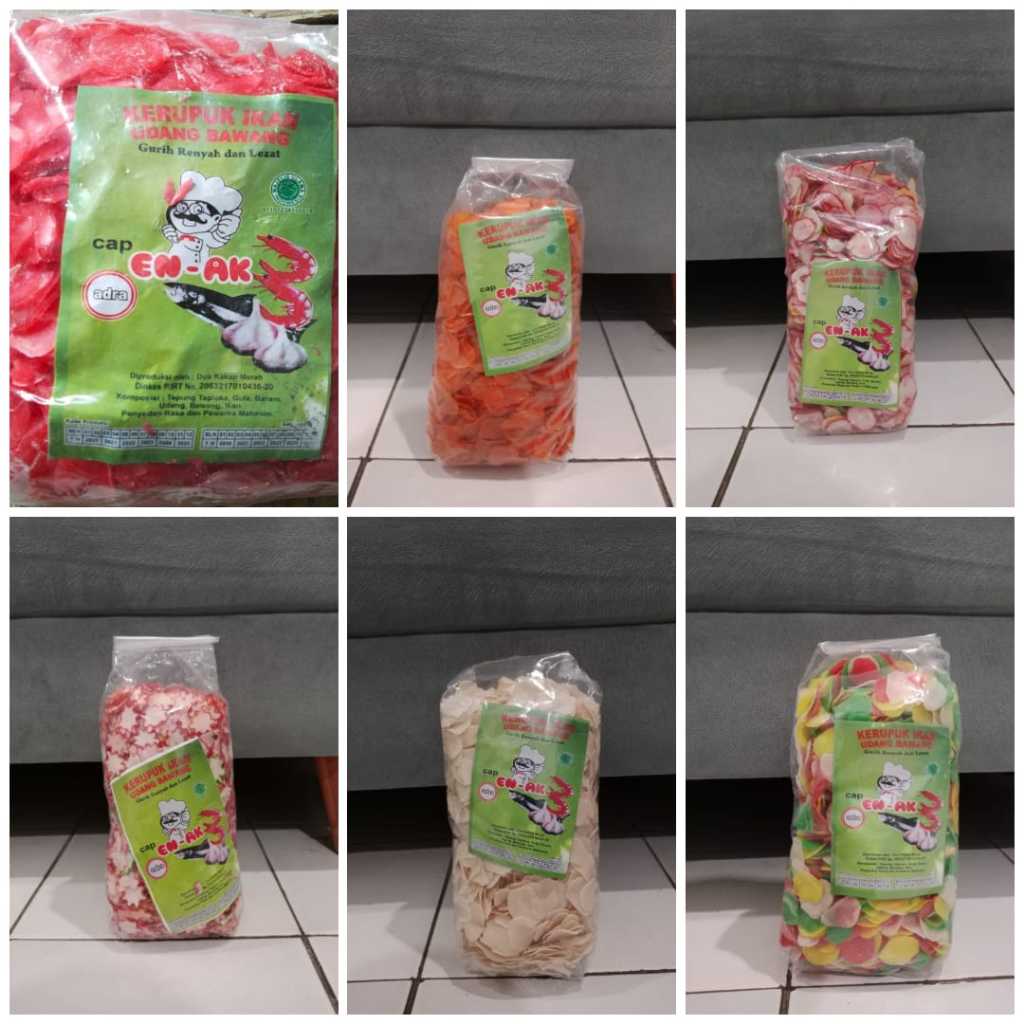

Kerupuk CAP EN-AK - Kerupuk Putih,Kerupuk Orange, Kerupuk Warna Warni, Kerupuk Bintang Tersanjung, Kerupuk Merah dan Kerupuk Pancawarna