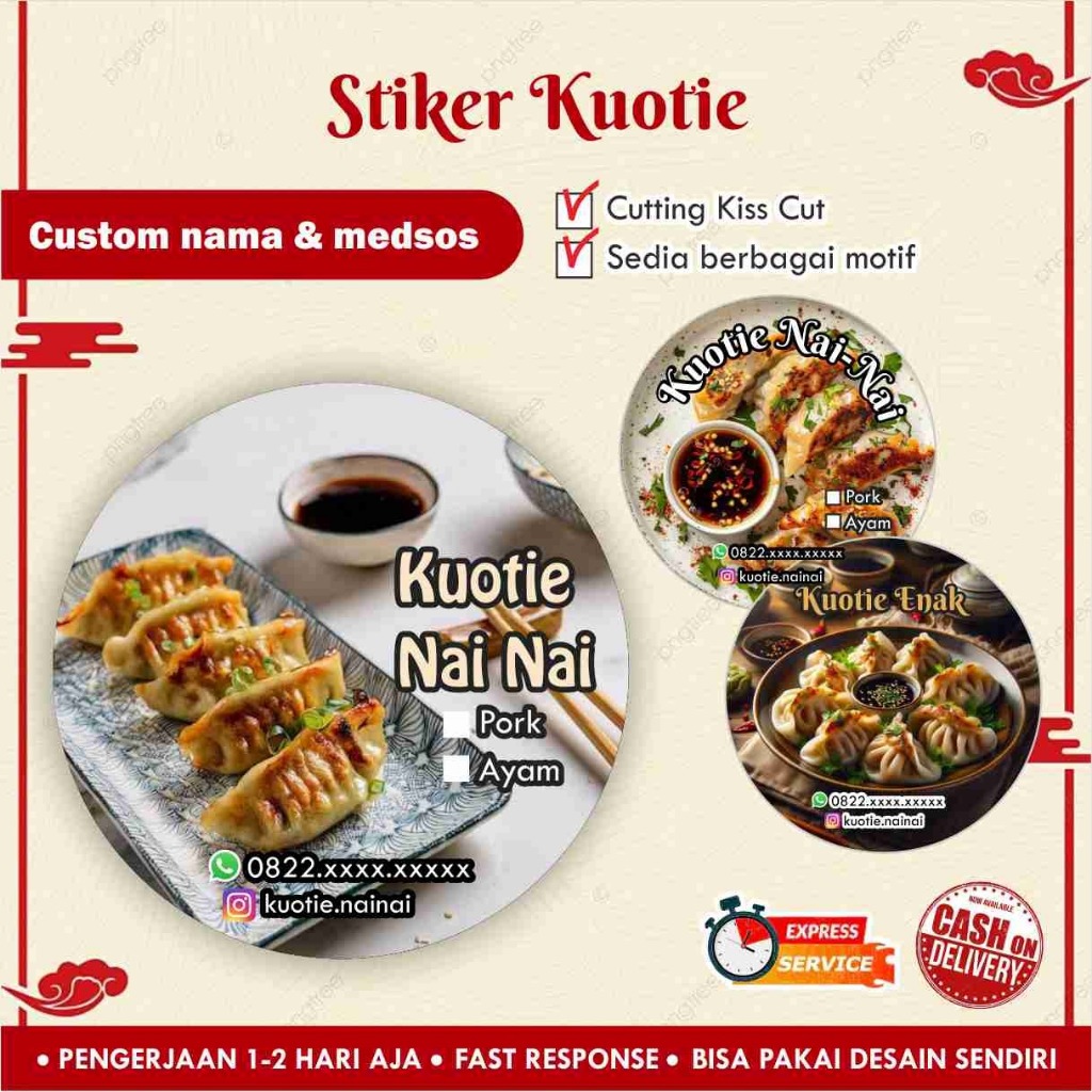 

[170 pcs] Stiker Kuotie Cromo bulat / Label kemasan makanan / minuman / promosi / murah
