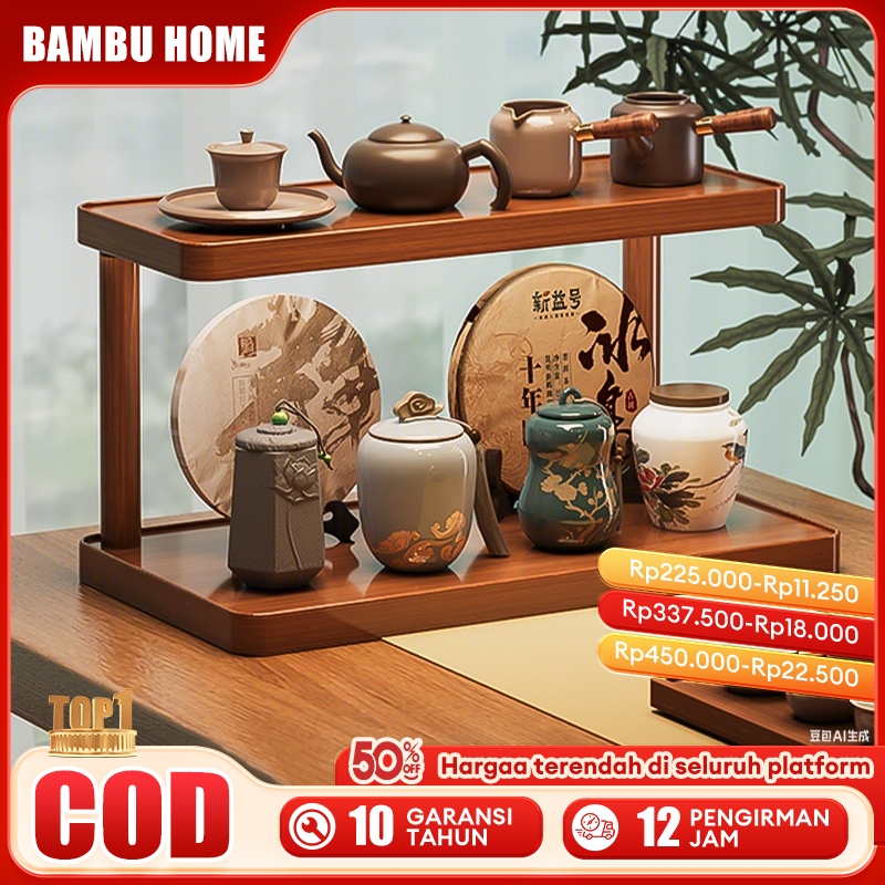 Rak Meja Kayu Rak Bumbu Dapur Rak /Serbaguna Rak Meja Kecil Multifungsi/ Rak Susun Minimalis