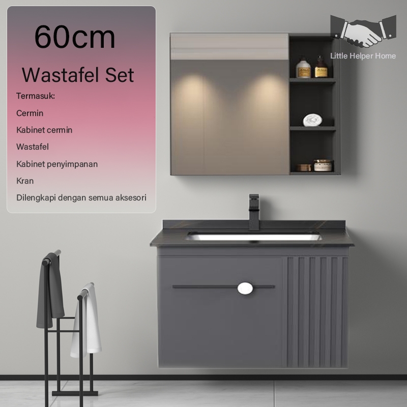 westafel kamar mandi set 60/80cm-kabinet wastafel aluminium-wastafel keramik-wastafel dinding-wastaf