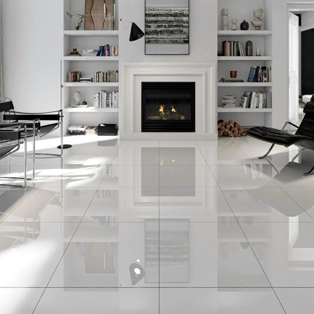 Arna Granit Lantai 60x60 Putih Polos | Glazed Polished