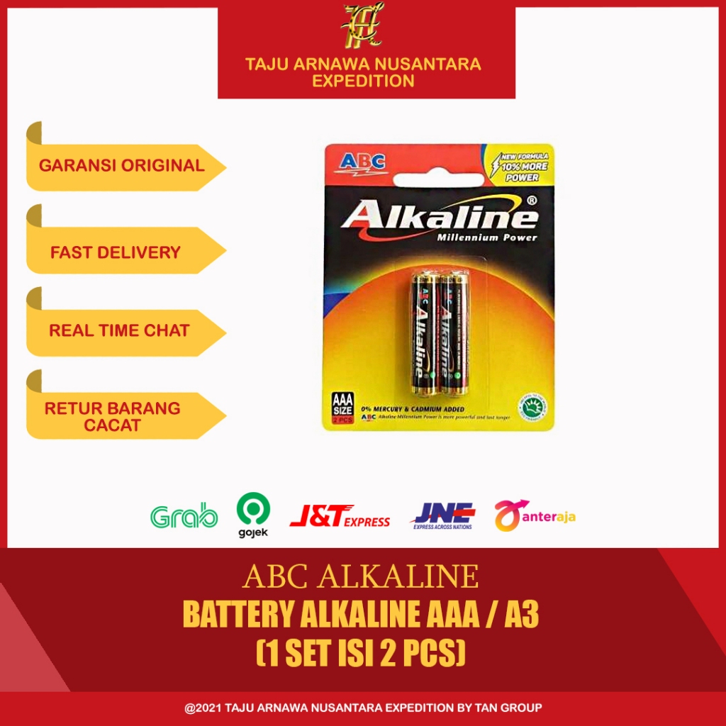 Baterai ABC ALKALINE AAA isi 2 / Battery ABC ALKALINE AAA / Batere ABC ALKALINE A3