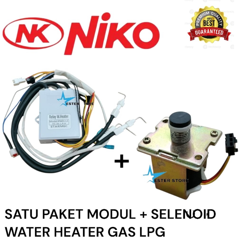 Paket Modul+ Selenoid Water heater Lpg gas model Niko