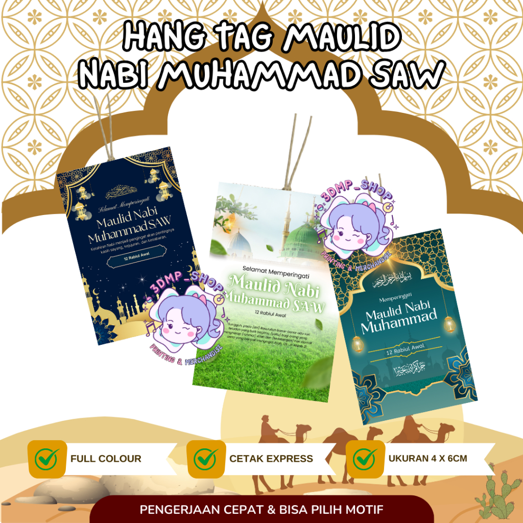 

HANG TAG GANTUNGAN LABEL MAULID NABI MUHAMMAD Bingkisan Hampers angpau angpao parcel