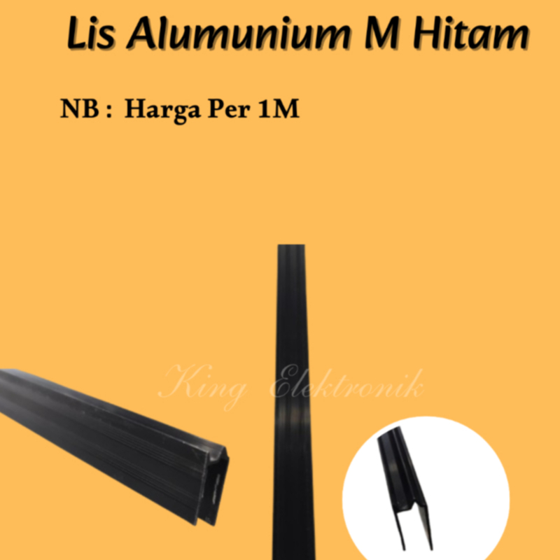 Lis Alumunium Hardcase M Hitam 1 METER