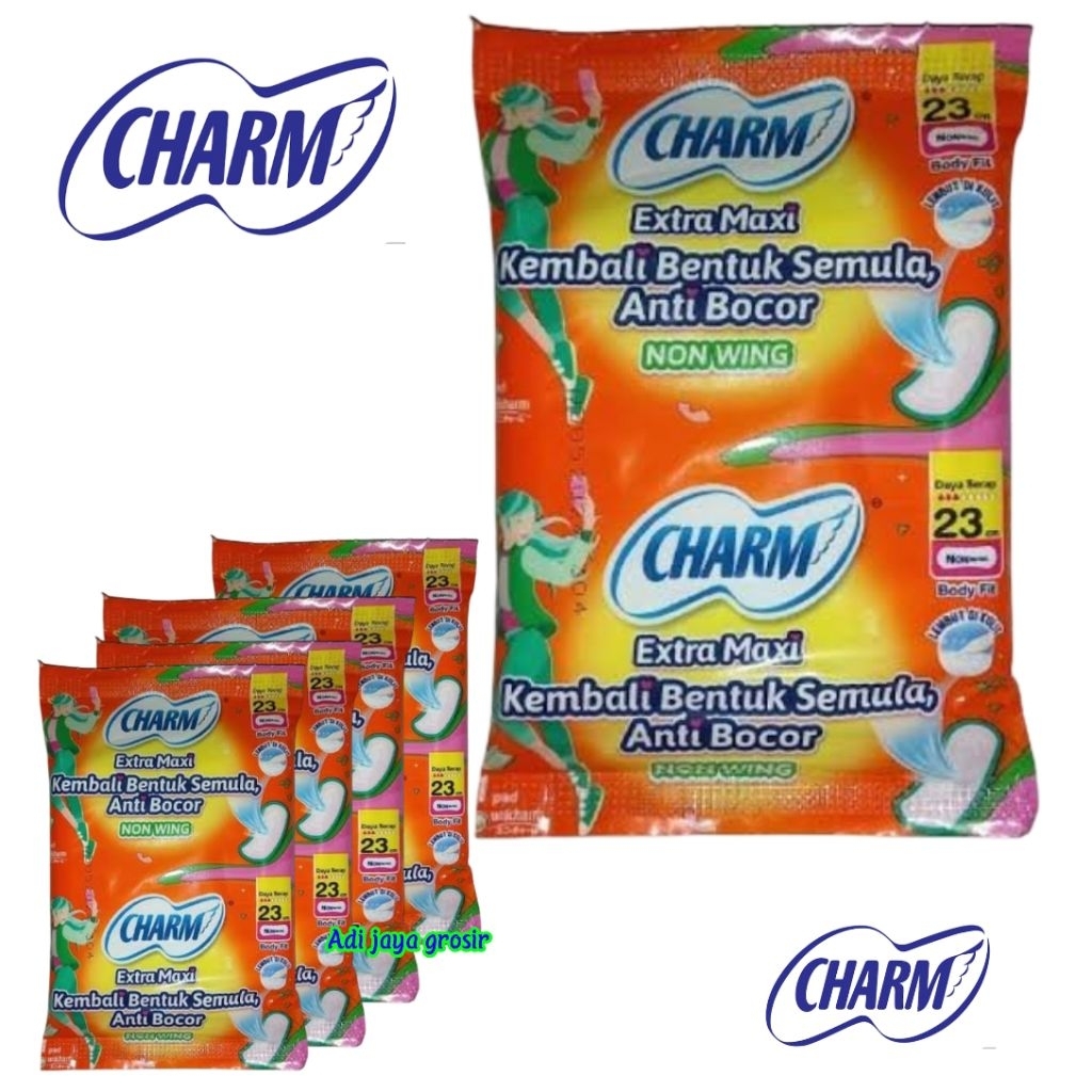 pembalut CHARM EXTRA MAXI NON WING satu renteng 10 pcs