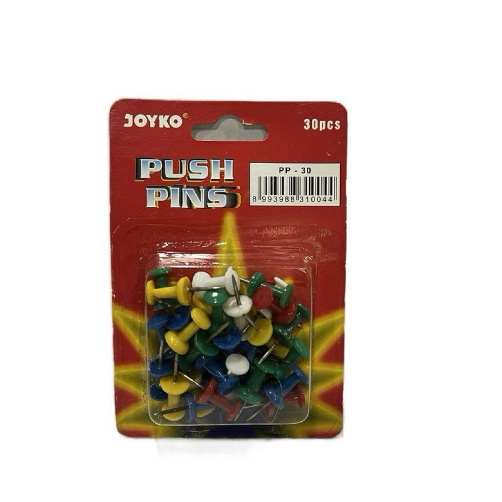

Joyko Push Pin PP-30 / Paku Mading Papan Pengumuman Warna Warni / Jarum Tekan Warna Warni