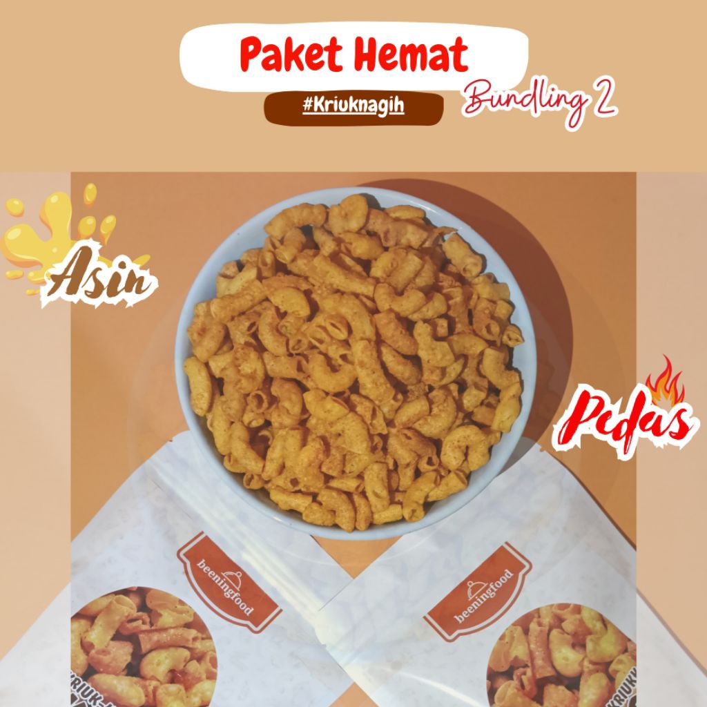 

Kriuk-kriuk Makaroni Beeningfood Paket Hemat Bundling 2 pcs