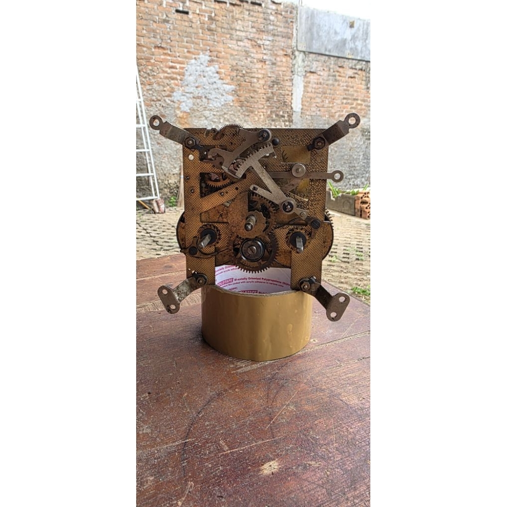 Mesin Jam Meja 2 lubang DING DONG tengahan jalan normal logo JUNGHANS W278  Germany