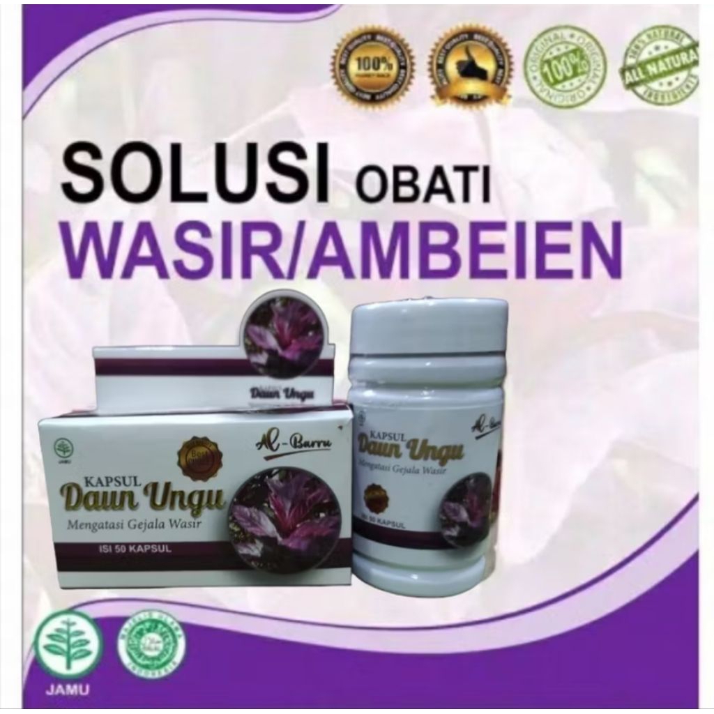 Kapsul Daun Ungu Ampuh Atasi Wasir Ambeien Dijamin ASLI