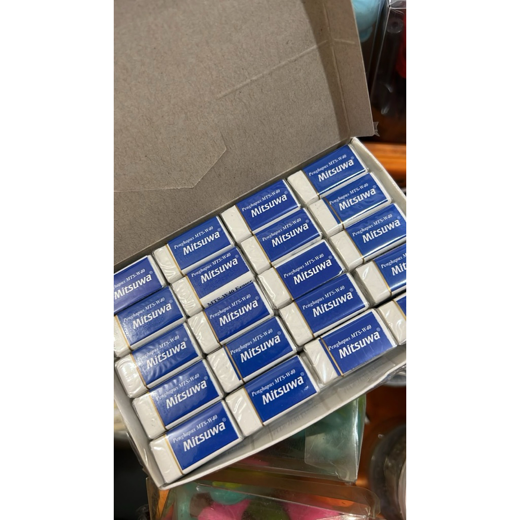 

Penghapus Mitsuwa Putih Kecil 1 BOX 40pcs / Penghapus Putih Mitsuwa Medan Murah