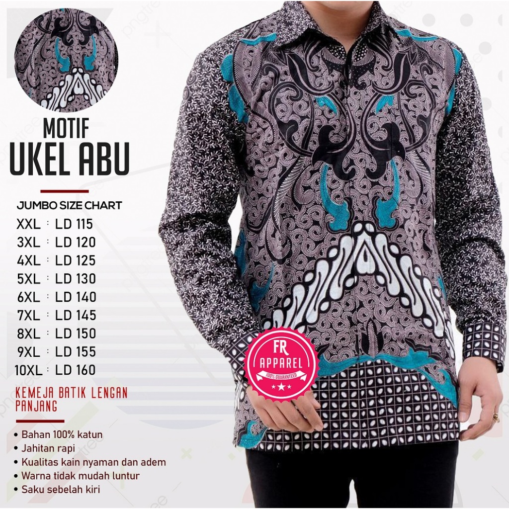 COD - KEMEJA BATIK JUMBO - KEMEJA BATIK JUMBO MURAH - KEMEJA BATIK LENGAN PANJANG - KEMEJA BATIK JUM