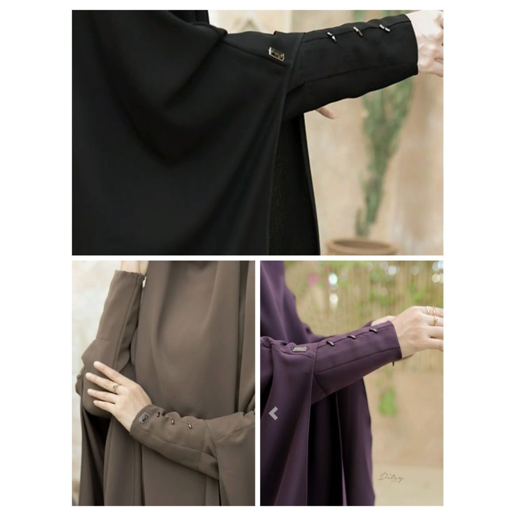 Lainnie Jet Black Dark Plum Ditsy Moslem 2025