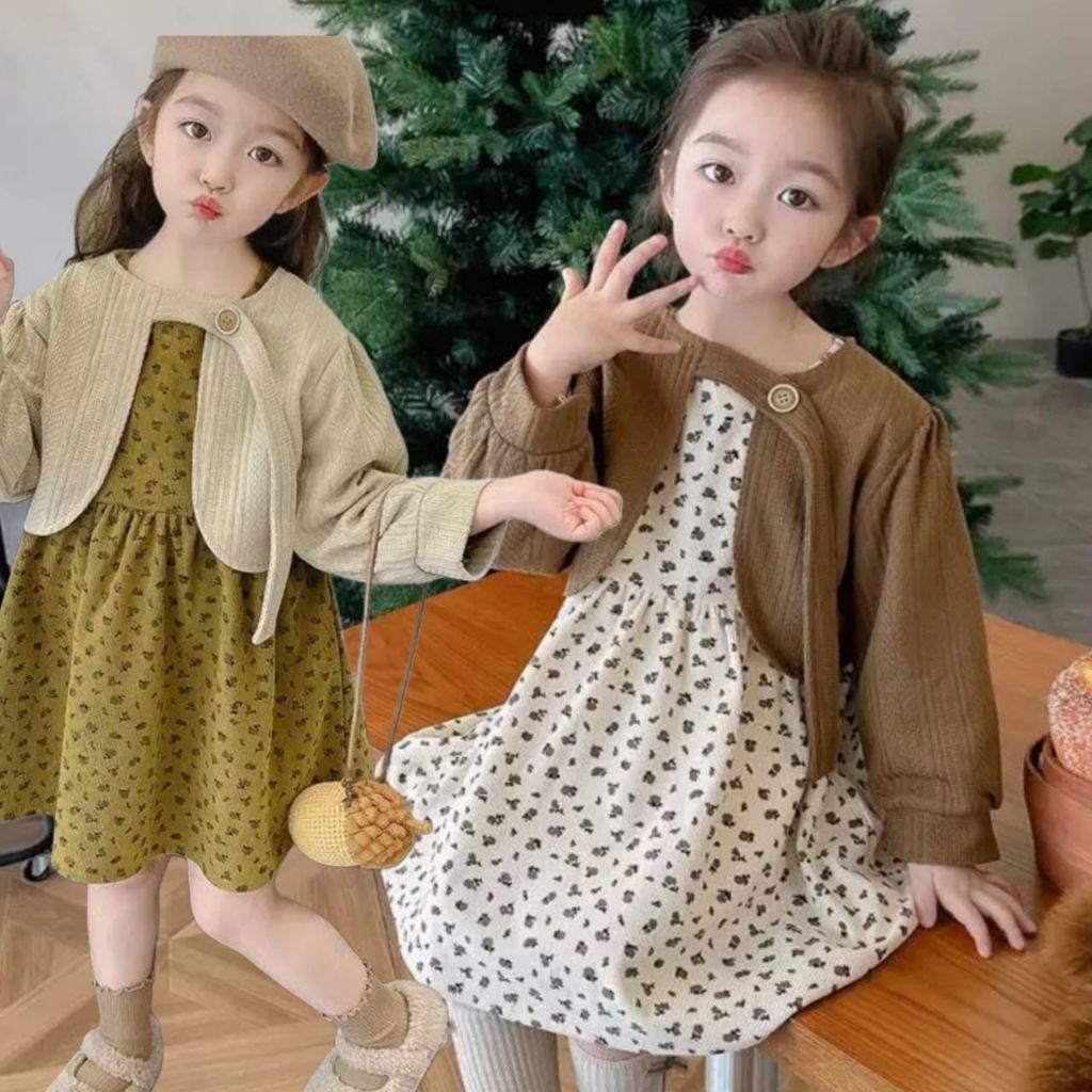 Dress Anak Princess Style Courdoray 1 - 4 Tahun | Dress Anak Cewek Anggun Dress Anak Perempuan Impor