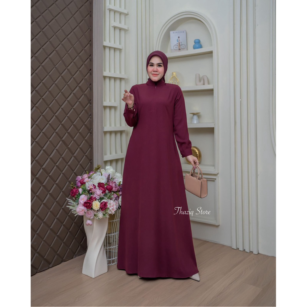 MAFAZA Dress Gamis Daily Polos Wanita Terbaru Gamis Muslim Premium